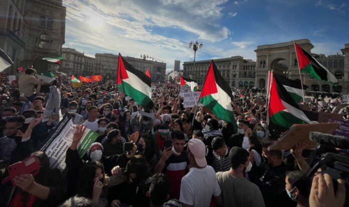 milano corteo palestina