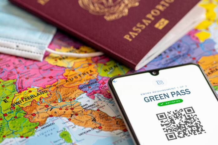 Rome,,Italy,-,March,29,2021:,Green,Or,Covid,Pass.